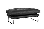 Black vegan leather contemporary loveseat and ottoman by La Spezia additional picture 7
