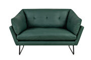 Green vegan leather contemporary loveseat and ottoman by La Spezia additional picture 2