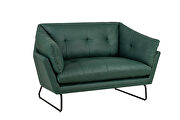Green vegan leather contemporary loveseat and ottoman by La Spezia additional picture 4