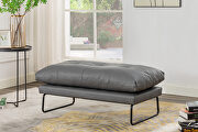 Gray vegan leather contemporary loveseat and ottoman by La Spezia additional picture 6