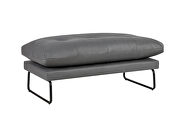 Gray vegan leather contemporary loveseat and ottoman by La Spezia additional picture 7