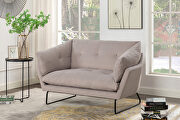 Gray velvet contemporary loveseat and ottoman by La Spezia additional picture 3