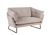 Gray velvet contemporary loveseat and ottoman by La Spezia additional picture 4