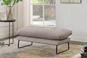 Gray velvet contemporary loveseat and ottoman by La Spezia additional picture 6