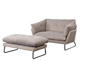 Gray velvet contemporary loveseat and ottoman by La Spezia additional picture 8