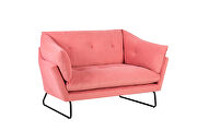 Pink velvet contemporary loveseat and ottoman by La Spezia additional picture 4