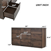 Midcentury modern 9 drawers dresser in dark brown by La Spezia additional picture 5