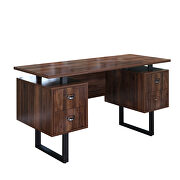 Home office computer desk with 4 drawers in walnut by La Spezia additional picture 4