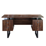 Home office computer desk with 4 drawers in walnut by La Spezia additional picture 6