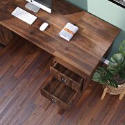 Home office computer desk with 4 drawers in walnut by La Spezia additional picture 7