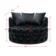 Black modern akili swivel accent chair barrel chair for hotel living room additional photo 2 of 8