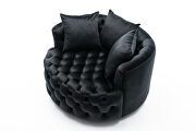 Black modern akili swivel accent chair barrel chair for hotel living room additional photo 3 of 8