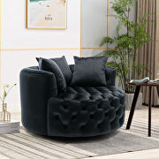 Black modern akili swivel accent chair barrel chair for hotel living room additional photo 4 of 8