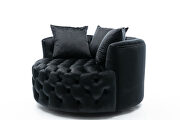 Black modern akili swivel accent chair barrel chair for hotel living room by La Spezia additional picture 9