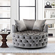 Silver gray modern akili swivel accent chair barrel chair for hotel living room by La Spezia additional picture 6