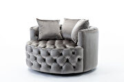 Silver gray modern akili swivel accent chair barrel chair for hotel living room by La Spezia additional picture 7