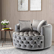Silver gray modern akili swivel accent chair barrel chair for hotel living room by La Spezia additional picture 8