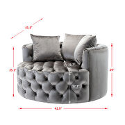 Silver gray modern akili swivel accent chair barrel chair for hotel living room by La Spezia additional picture 10