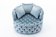 Light blue modern akili swivel accent chair barrel chair for hotel living room additional photo 4 of 11