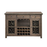 Server with cup holder and wine rack in weathered cherry finish by La Spezia additional picture 3