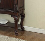 Traditional 1-pc rich brown finish storage side board antique cabriole legs living room furniture additional photo 3 of 5