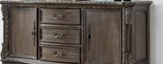 Traditional 1-pc gray finish storage side board antique cabriole legs living room furniture additional photo 5 of 4
