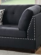 Black polyfiber reversible 3-pcs sectional sofa with ottoman by La Spezia additional picture 3