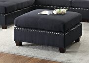 Black polyfiber reversible 3-pcs sectional sofa with ottoman by La Spezia additional picture 4