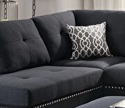 Black polyfiber reversible 3-pcs sectional sofa with ottoman by La Spezia additional picture 5