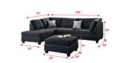 Black polyfiber reversible 3-pcs sectional sofa with ottoman by La Spezia additional picture 8
