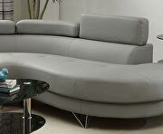 Gray faux leather sectional sofa 2pc set with flip up headrest by La Spezia additional picture 6
