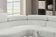 White faux leather sectional sofa 2pc set with flip up headrest by La Spezia additional picture 6