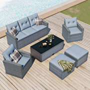 6-piece all-weather wicker pe rattan patio outdoor dining conversation sectional se by La Spezia additional picture 20