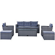 6-piece all-weather wicker pe rattan patio outdoor dining conversation sectional se by La Spezia additional picture 5