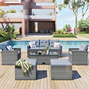 6-piece all-weather wicker pe rattan patio outdoor dining conversation sectional se by La Spezia additional picture 6