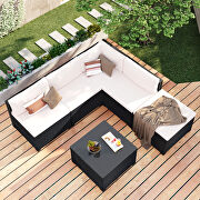 6-piece outdoor furniture set with pe rattan wicker, patio garden sectional sofa chair by La Spezia additional picture 20