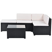 5-piece patio rattan pe wicker furniture corner sofa set by La Spezia additional picture 10