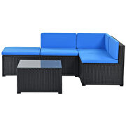 5-piece patio rattan pe wicker furniture corner sofa set by La Spezia additional picture 19