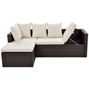 5-piece pe rattan wicker sectional lounger sofa set with glass table and adjustable chair by La Spezia additional picture 2