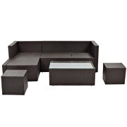 5-piece pe rattan wicker sectional lounger sofa set with glass table and adjustable chair by La Spezia additional picture 15