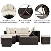 5-piece pe rattan wicker sectional lounger sofa set with glass table and adjustable chair by La Spezia additional picture 5