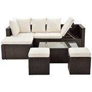 5-piece pe rattan wicker sectional lounger sofa set with glass table and adjustable chair by La Spezia additional picture 8