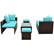5-piece patio furniture pe rattan wicker sectional lounger sofa set with glass table and adjustable chair by La Spezia additional picture 12
