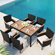 7-piece outdoor patio dining set, garden pe rattan wicker dining table and chairs set by La Spezia additional picture 13