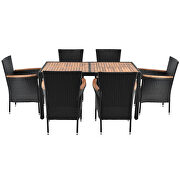 7-piece outdoor patio dining set, garden pe rattan wicker dining table and chairs set additional photo 5 of 19