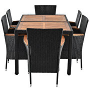 7-piece outdoor patio dining set, garden pe rattan wicker dining table and chairs set by La Spezia additional picture 7