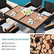 7-piece outdoor patio dining set, garden pe rattan wicker dining table and chairs set by La Spezia additional picture 8