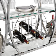 Chrome bar cart with wine rack silver modern glass metal frame wine storage by La Spezia additional picture 6