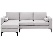 Beige chenille fabric convertible sectional sofa with reversible chaise by La Spezia additional picture 11