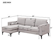 Beige chenille fabric convertible sectional sofa with reversible chaise by La Spezia additional picture 13